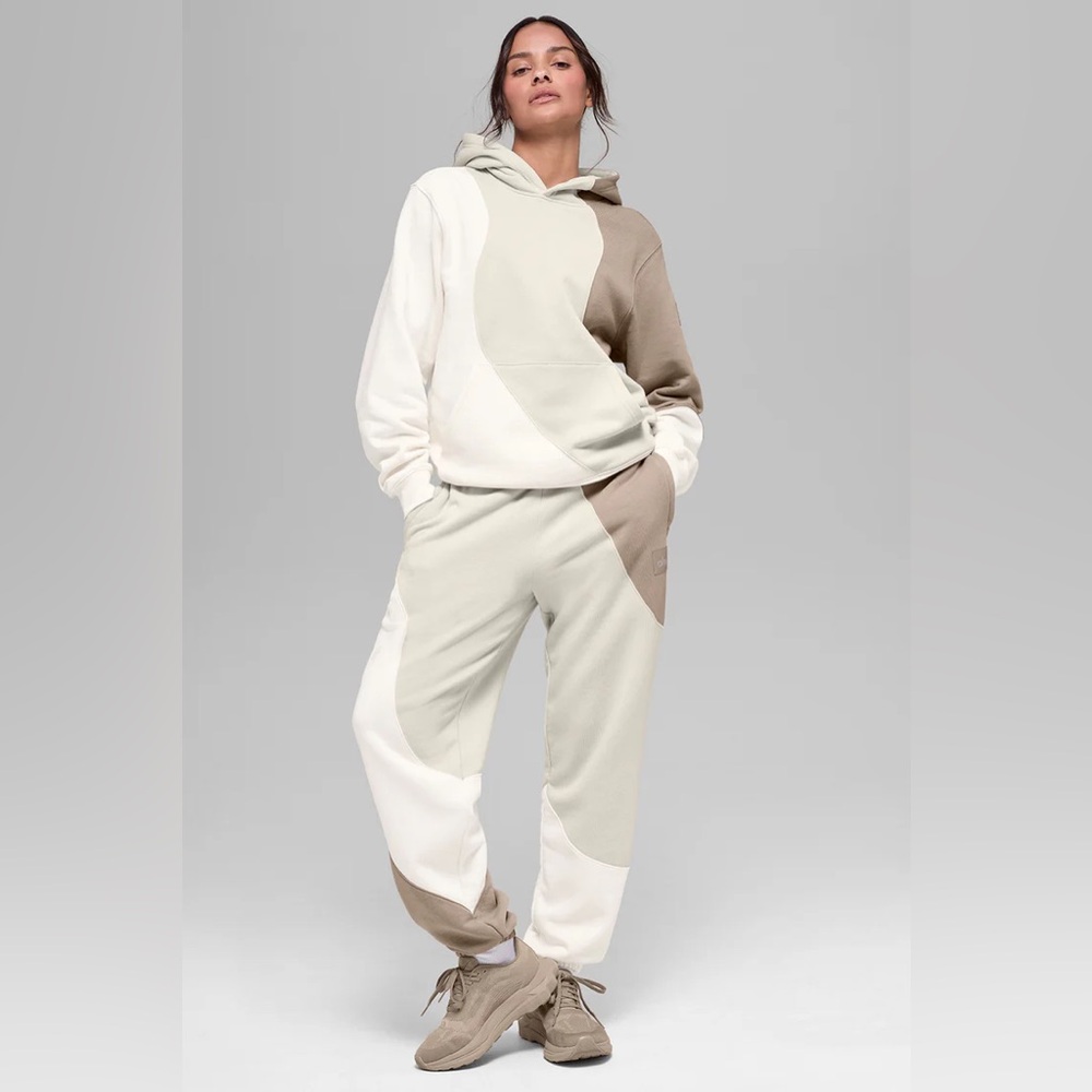Alo Yoga Make Waves Hoodie - Ivory/Bone/Gravel - Size XXS